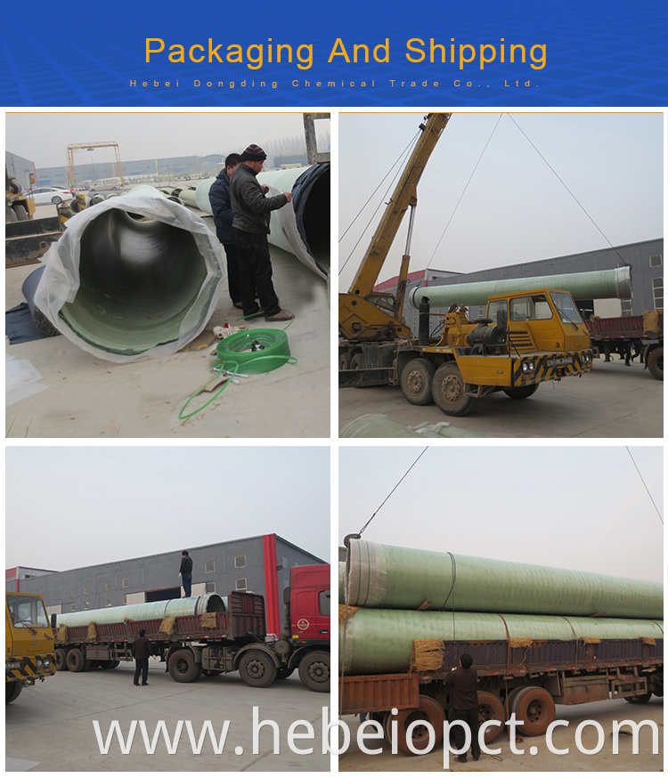 FRP grp pipe sand inclusion glass fiber reinforced plastic pipe transportation liquid gas pipe